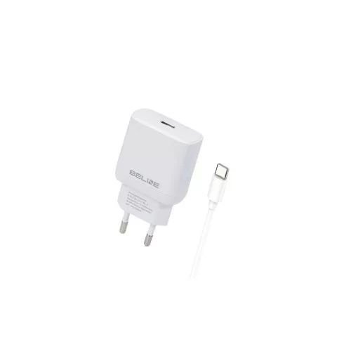 Beline töltő 1x USB-C 25W + USB-C kábel PD 3.0 BLNCW25C GaN fehér