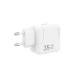 MX BURST GaN PD 35W fali töltő 2× USB-C port + 65W USB-C–USB-C PD-kábel, fehér