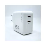 MX BURST GaN PD 35W fali töltő 2× USB-C port + 65W USB-C–USB-C PD-kábel, fehér