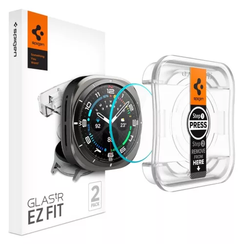 SPIGEN Glas.TR "EZ-FIT" 2-PACK Samsung Galaxy Watch Ultra 2024 / 2025 (47 MM) készülékhez megerősített üveg kijelzővédő átlátszó