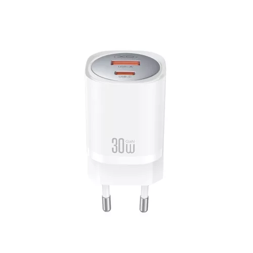 XO CE21 PD 30W fali töltő 1× USB-C, 1× USB fehér