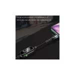 USAMS szőttes U48 Lightning kábel 1.2m 2A gyors töltéssel LED jelzőfénnyel SJ423USB01 (US-SJ423) fekete