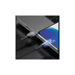 USAMS szőttes U48 Lightning kábel 1.2m 2A gyors töltéssel LED jelzőfénnyel SJ423USB01 (US-SJ423) fekete