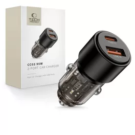   TECH-PROTECT CC03 2-PORT autós töltő PD 95W / QC3.0 fekete