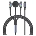 USAMS Huan Series SJ754 72W USB-C to USB-C + USB-C kábel és vezeték nélküli töltő óra készülékhez