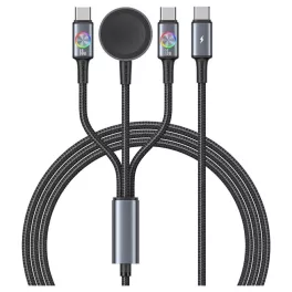   USAMS Huan Series SJ754 72W USB-C to USB-C + USB-C kábel és vezeték nélküli töltő óra készülékhez