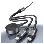 USAMS Huan Series SJ754 72W USB-C to USB-C + USB-C kábel és vezeték nélküli töltő óra készülékhez