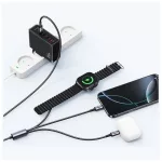USAMS Huan Series SJ754 72W USB-C to USB-C + USB-C kábel és vezeték nélküli töltő óra készülékhez