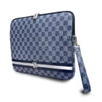 DKNY PU bőr Checkered Pattern and Stripe laptop tok 13/14 kék