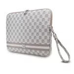 DKNY PU bőr Checkered Pattern and Stripe Laptop Tok 15/16" bézs