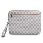 DKNY PU bőr Checkered Pattern and Stripe Laptop Tok 15/16" bézs