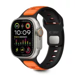 TECH-PROTECT ICONBAND LINE Apple Watch 8/9/10/11/SE/ULTRA készülékhez védőtok (44/45/46/49 mm) fekete/narancs