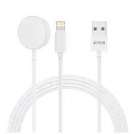   Tech-Protect UltraBoost 2in1 kábel Lightning + Apple Watch töltő 150cm White