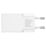 Fali töltő 4smarts PDPlug Slim Duos 20W GaN USB-C+USB-A + USB-C kábel 1.5m fehér