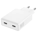 Fali töltő 4smarts PDPlug Slim Dual 65W GaN 2xUSB-C fehér