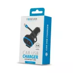 Forever CC-02 autós töltő 2x USB 3A USB-C kábellel 0,2 m fekete