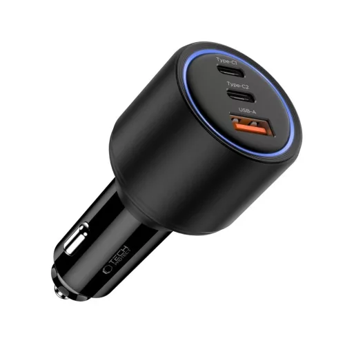 Tech-Protect CC04 3 portos autós töltő PD130W