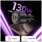 Tech-Protect CC04 3 portos autós töltő PD130W