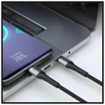 Kábel 3MK Hyper Cable N-SERIES USB-A to USB-C 2m 9V/2A 18W fekete