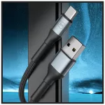 Kábel 3MK Hyper Cable N-SERIES USB-A to USB-C 2m 9V/2A 18W fekete