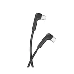 Maxlife MXUC-09 derékszögű USB-C–USB-C kábel 1,0 m 60W fekete