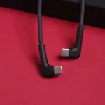Maxlife MXUC-09 derékszögű USB-C–USB-C kábel 1,0 m 60W fekete