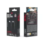 Maxlife MXUC-09 derékszögű USB-C–USB-C kábel 1,0 m 60W fekete