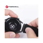 Samsung Galaxy Watch készülékhez Forcell F-Design FS05 22 mm csatos poliészterszálas óraszíj, fekete