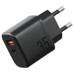 Fali töltő Bazic Goport Velox Kit 1xUSB-C 1xUSB-A GaN 35W kábellel fekete