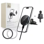 Tech-Protect MagSafe autós tartó fekete MM15W-V5 15W QC szellőzőrácsba vagy CD-tartóba helyezhető