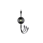 USAMS kábel U69 3-in-1 1m (Lightning/microUSB/USB-C) SJ508USB01 (US-SJ508) fekete