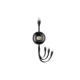   USAMS kábel U69 3-in-1 1m (Lightning/microUSB/USB-C) SJ508USB01 (US-SJ508) fekete