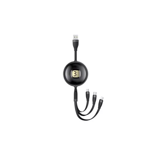 USAMS kábel U69 3-in-1 1m (Lightning/microUSB/USB-C) SJ508USB01 (US-SJ508) fekete