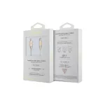 Guess GUCCLALRGDD USB-C kábel – USB-C1.5m gyors töltésű Ebossed Logo, világos arany