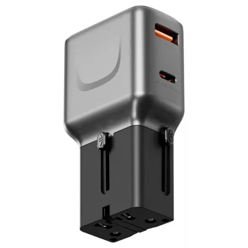 Fali töltő Energea TravelGo Adapter 35 USB-A/USB-C 35W grafitszürke