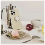Popsockets Round Luxe Coconut Creme Enamel MagSafe bézs telefonfogó és állvány 8