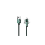 USAMS fonott forgatható kábel U60 2A Lightning 1m zöld SJ476USB02 (US-SJ476)