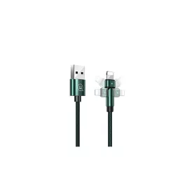   USAMS fonott forgatható kábel U60 2A Lightning 1m zöld SJ476USB02 (US-SJ476)