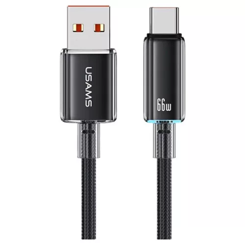 USAMS Cloud Series kábel US-SJ658 6A USB-A to USB-C 1.2m fekete