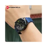 Forcell F-Design FS05 22 mm-es poliészterszálas csatos óraszíj Samsung Galaxy Watch készülékhez, tengerészkék