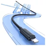 USAMS KY Series kábel US-SJ689 2.4A USB-A to Lightning 1m fekete