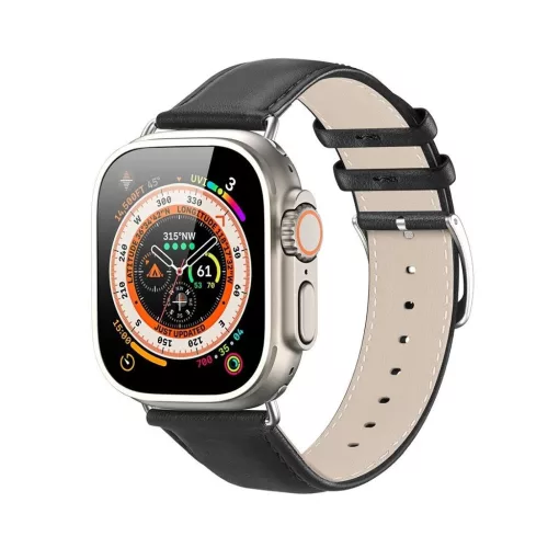 DUX DUCIS strap YS valódi bőr szíj Apple Watch 38/40/41 mm készülékhez fekete