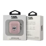 Karl Lagerfeld PU domborított Choupette tok AirPods 1/2 készülékhez rózsaszín