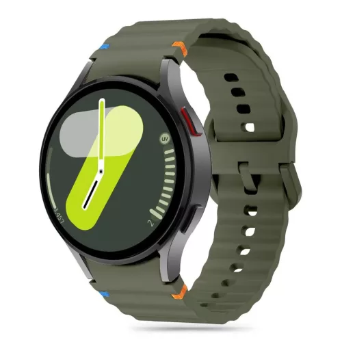 TECH-PROTECT SILICONE SPORT okosóra tok – Samsung Galaxy Watch 4 / 5 / 5 PRO / 6 / 7 / FE készülékhez, armys zöld