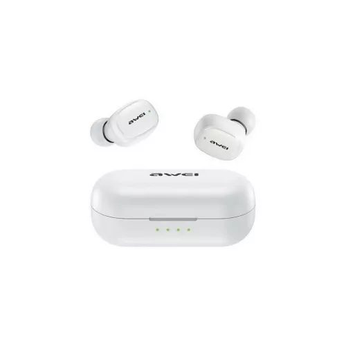 Awei T13 PRO bluetooth fülhallgató SZTEREO (v5.1, TWS, vízálló, extra mini + töltőtok) FEHÉR (T13_PRO_W)