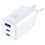 Fali töltő 3MK Hyper GaN Charger 65W 1xUSB-A 2xUSB-C PD QC4+ fehér