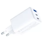 Fali töltő 3MK Hyper GaN Charger 65W 1xUSB-A 2xUSB-C PD QC4+ fehér