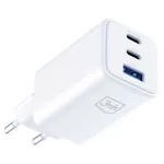 Fali töltő 3MK Hyper GaN Charger 65W 1xUSB-A 2xUSB-C PD QC4+ fehér