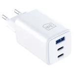 Fali töltő 3MK Hyper GaN Charger 65W 1xUSB-A 2xUSB-C PD QC4+ fehér