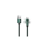 USAMS Braided Rotating kábel U60 2A microUSB 1m SJ478USB02 (US-SJ478) zöld